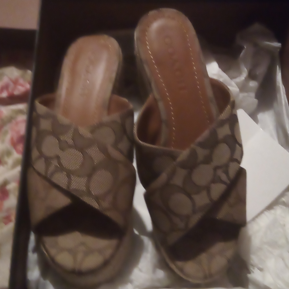 Coach Ladies Wedge Shoe Size 7......Worn 1 Time..... Almost Brand New....